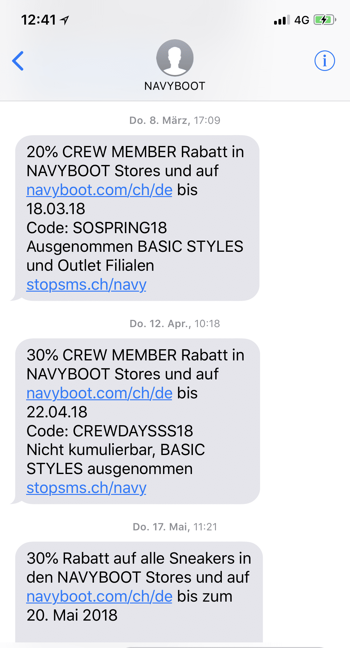 Navyboot Sale SMS